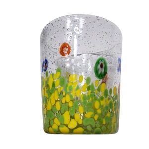 Murano Millefiori Confetti Drinking Glasses Italy Controlled Bubble Rare Painted